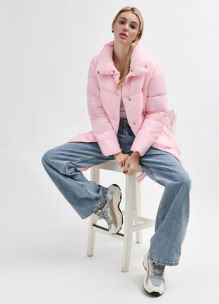 Демісезонна куртка-пальто світло-рожева | 780192 фото