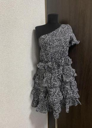 Платье мини на одно плечо 46-484 фото