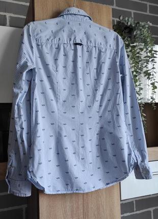 Tommy hilfiger сорочка в смужку, рубашка з рукавом , блуза натуральна3 фото