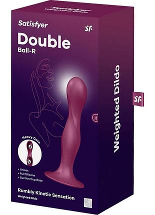Дилдо satisfyer double ball-r red, унисекс, подвижные шарики внутри, на присоске 4