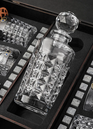 Подарочный набор виски для босса c шестью бокалами и графином bohemia diamond 280 мл3 фото