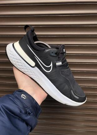 Nike react miler shield black 44,5р 28,5см кросівки на мембрані