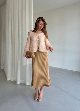 Спідничка на ґудзиках у кольорах, з палким розрізом🔥,юбка с разрезом на ноге3 фото