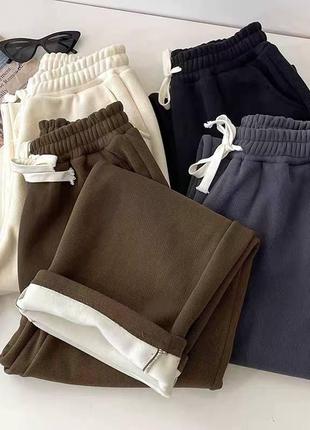 Класні утеплені штани на флісі, в базових кольорах💟,базовые штаны на флисе3 фото