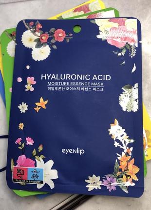 Корейська маска для обличчя зволожувальна зволожуюча оновлююча з гіалуроновою кислотою проти від зморщок eyenlip hyaluronic acid moisture essence mask