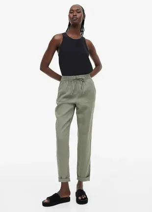 100% льон стильні базові штани