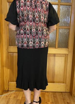 Трикотажная юбка большого размера с оборкой2 фото