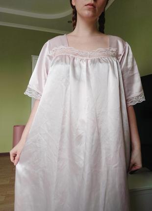 Идеальная ночная рубашка винтаж нежно-розовая2 фото