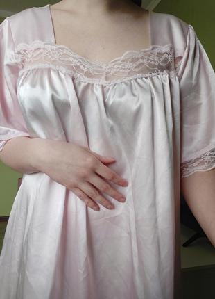 Идеальная ночная рубашка винтаж нежно-розовая1 фото