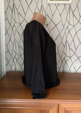 Блуза черного цвета размер s с прозрачными рукавами2 фото