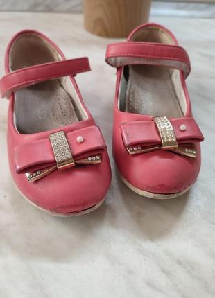 Розовые туфли для девочки, 17 см внутри7 фото