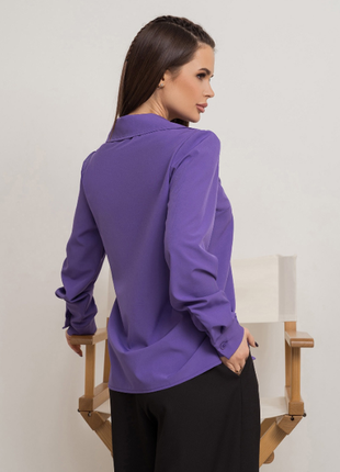 Базовая деловая однотонная рубашка с карманом деми классика 6 цветов4 фото