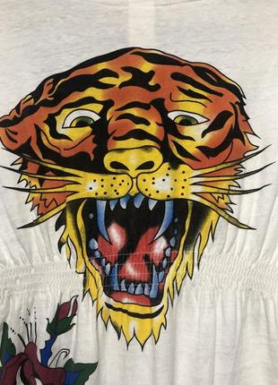 Ed hardy by christian audigier пляжное платье пляжная туника тату принт стиль эд харди4 фото