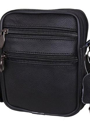 Кожаная мужская сумка bon9950-1 барсетка через плечо на пояс кожа 16х12х5см польша2 фото