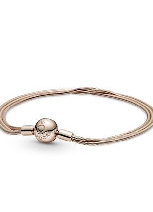 Серебряный браслет серебро пандора pandora silver s925 ale с биркой и пломбой сплав с позолотой