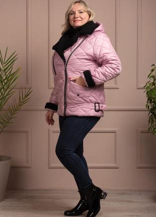 Женская куртка плащевка zeta-m цвет камея4 фото