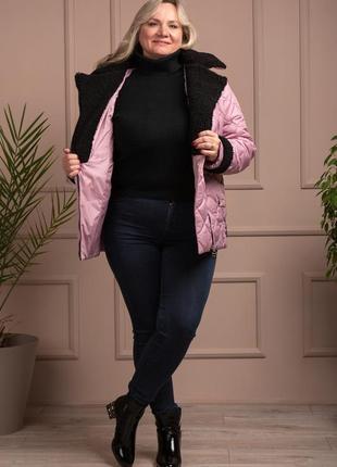 Женская куртка плащевка zeta-m цвет камея5 фото