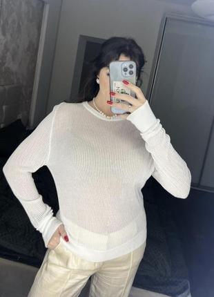 Трикотажний светр zara білий розмір l2 фото