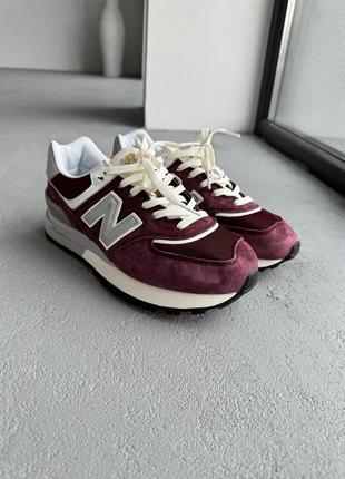 👟 кроссовки new balance 574 legacy bordo/beige/ наложка bs👟2 фото