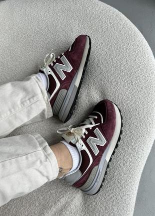 👟 кроссовки new balance 574 legacy bordo/beige/ наложка bs👟5 фото