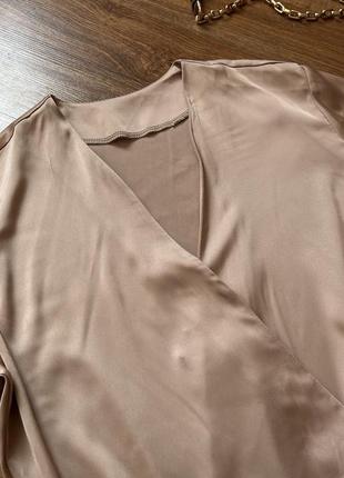 Шовкова ніжно-бежева сукня m/l3 фото