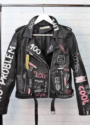 Женская косуха с надписями s,m,l,xl