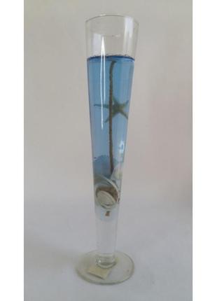 Свічка гелева фужер. морські мотиви. висота — 25 сантиметрів.2 фото