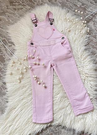 Джинсовый розовый комбинезон