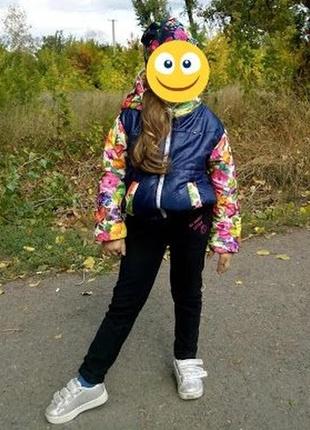 Легкая куртка курточка весенняя с цветами5 фото