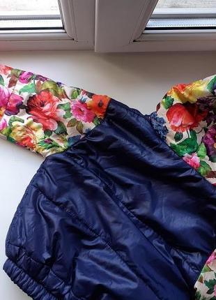 Легкая куртка курточка весенняя с цветами2 фото