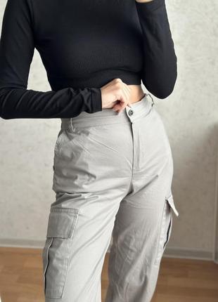 Женские серые брюки брюки карго