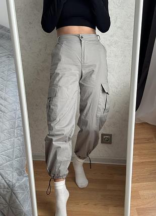 Женские серые брюки брюки карго