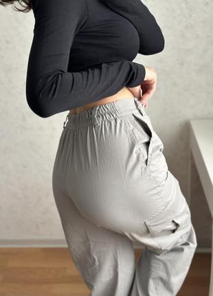 Женские серые брюки брюки карго