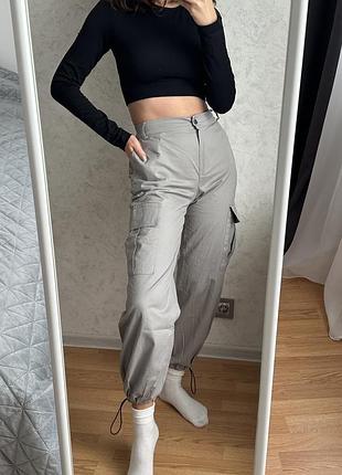 Женские серые брюки брюки карго