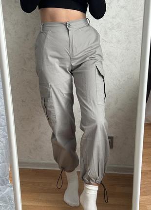 Женские серые брюки брюки карго