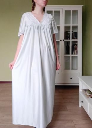 Винтажная ночная рубашка бледно-голубая