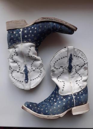 Шкіряні козаки вестерн ковбойські чоботи дитячі джинсові ексклюзив