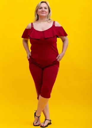 Женский летний костюм zeta-m цвет бордо