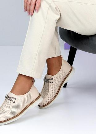 Женские туфли на шнуровке графит белый беж8 фото