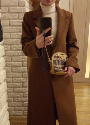 Пальто жіноче кашемір коричневе, s-m, ідеал4 фото