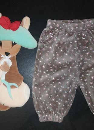 Штаны велюровые на 0-3м