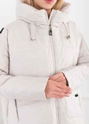 Женская куртка курточка пальто удлиненная весна демисезон с капюшоном миди3 фото