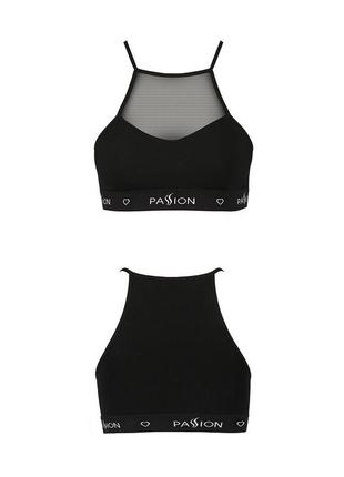 Спортивний топ з прозорою вставкою passion ps006 top black, size s5 фото