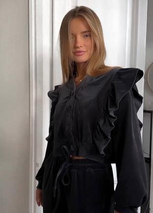 Ніжний велюровий костюм 3 кольори велюровый костюм черный беж розовый