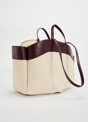 Комбинированная сумка шоппер zara new3 фото