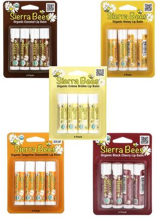 Sierra bees, набір органічних бальзамів для губ 1 шт