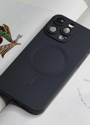 Чорний чохол на iphone 15 pro max. захист камери, матовий колір