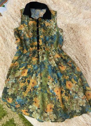 Напівпрозора сукня у квіти, плаття платье на пляж