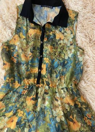 Напівпрозора сукня у квіти, плаття платье на пляж