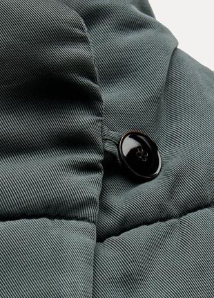 Стеганая зеленая куртка на запах zara new7 фото